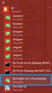 Démarrage qt5