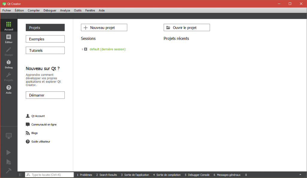 Qt5 démarrage