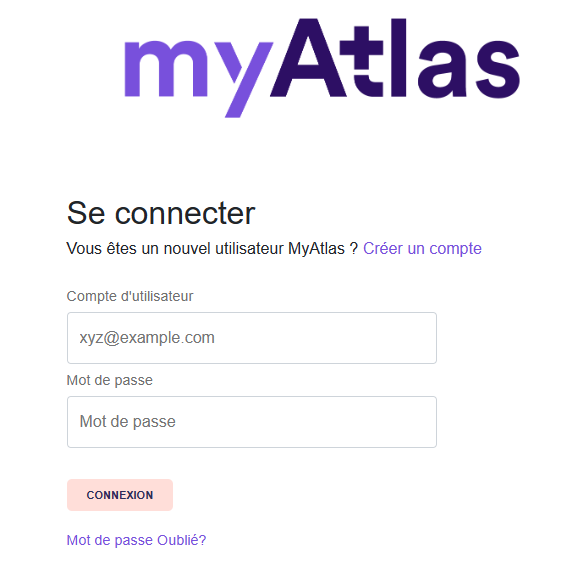 Connexion MyAtlas